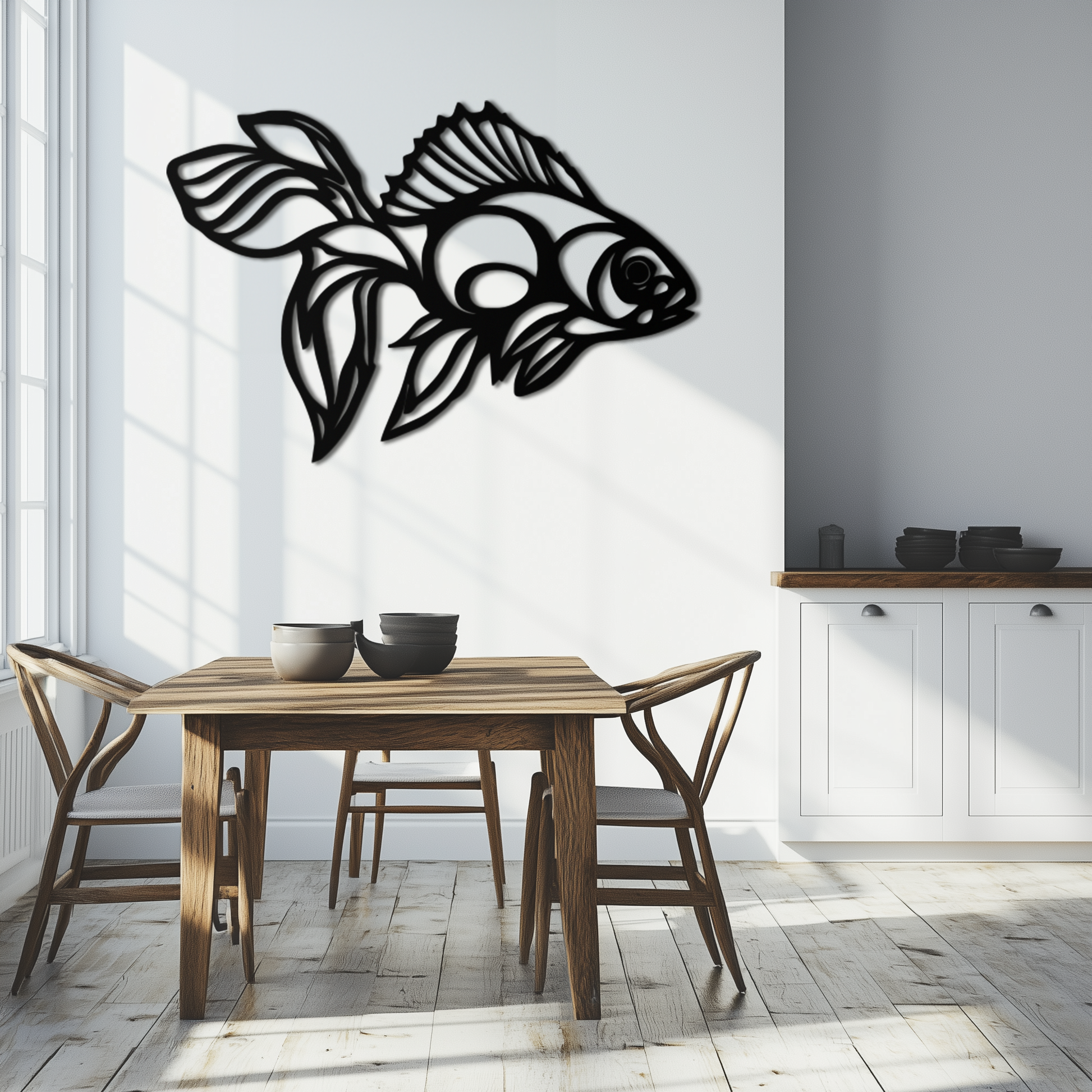Abstract Fish Metal Wall Art - Modern Steel Wall Decor - KAF101 - Tampa Home & Garden Store