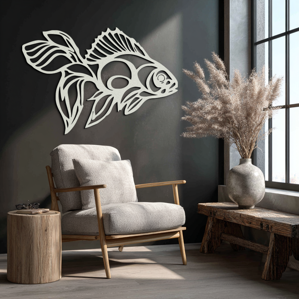 Abstract Fish Metal Wall Art - Modern Steel Wall Decor - KAF101 - Tampa Home & Garden Store