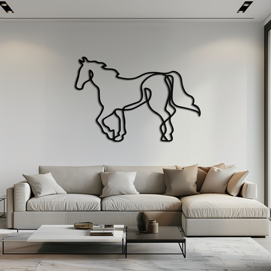 Abstract Horse Metal Wall Art - Minimalist Steel Horse Silhouette - KAF121 - Tampa Home & Garden Store