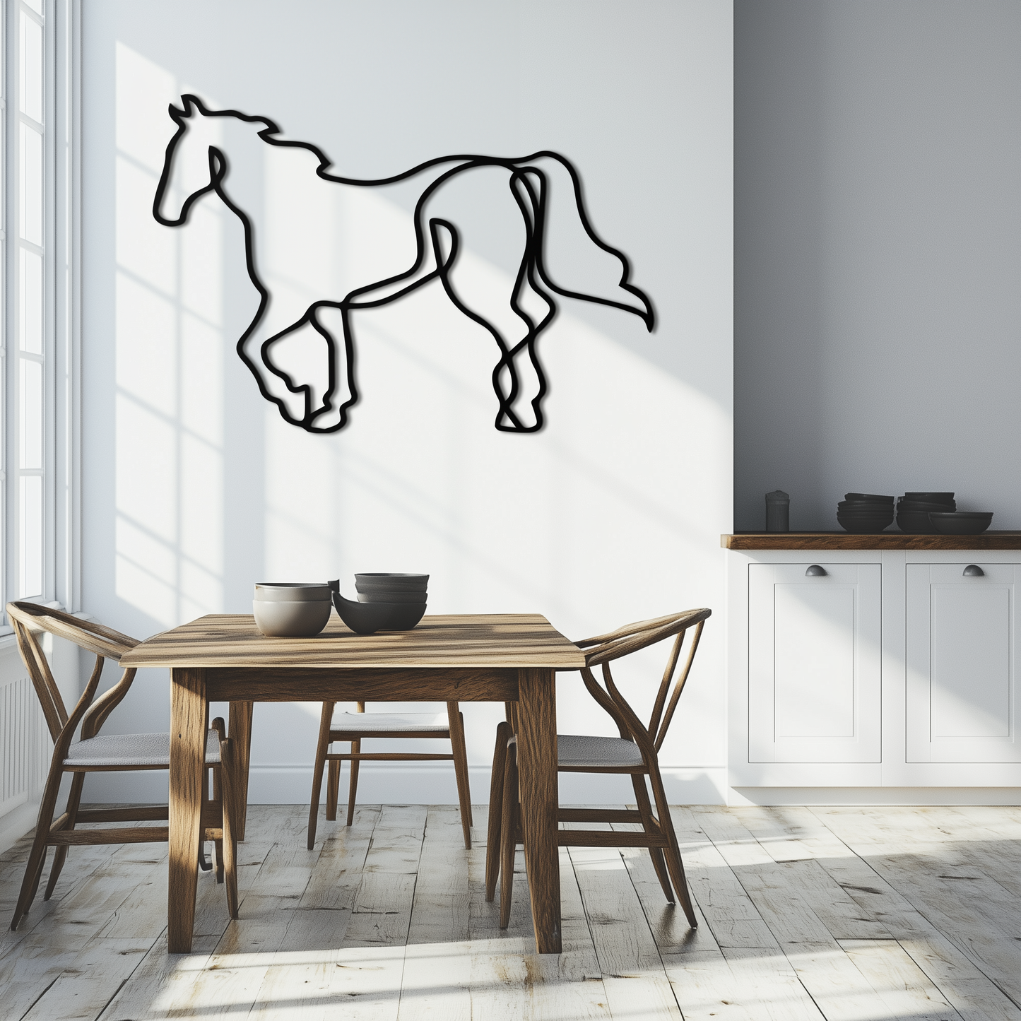 Abstract Horse Metal Wall Art - Minimalist Steel Horse Silhouette - KAF121 - Tampa Home & Garden Store