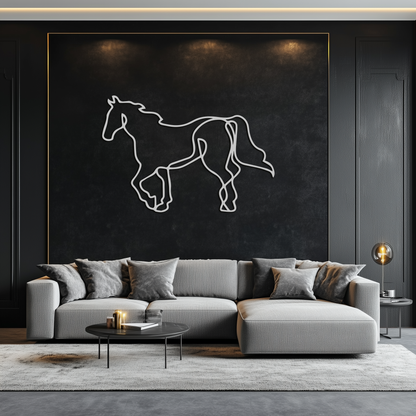 Abstract Horse Metal Wall Art - Minimalist Steel Horse Silhouette - KAF121 - Tampa Home & Garden Store