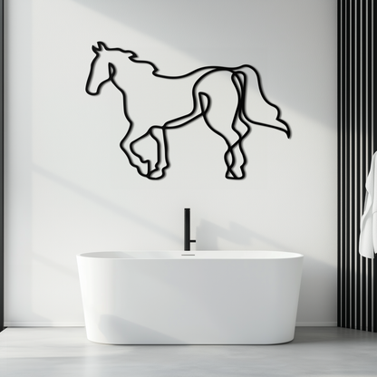 Abstract Horse Metal Wall Art - Minimalist Steel Horse Silhouette - KAF121 - Tampa Home & Garden Store