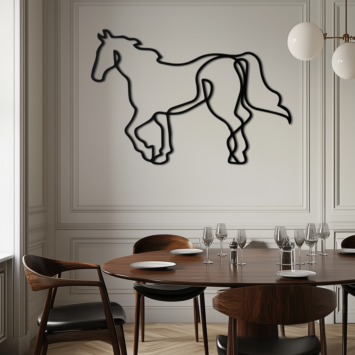 Abstract Horse Metal Wall Art - Minimalist Steel Horse Silhouette - KAF121 - Tampa Home & Garden Store