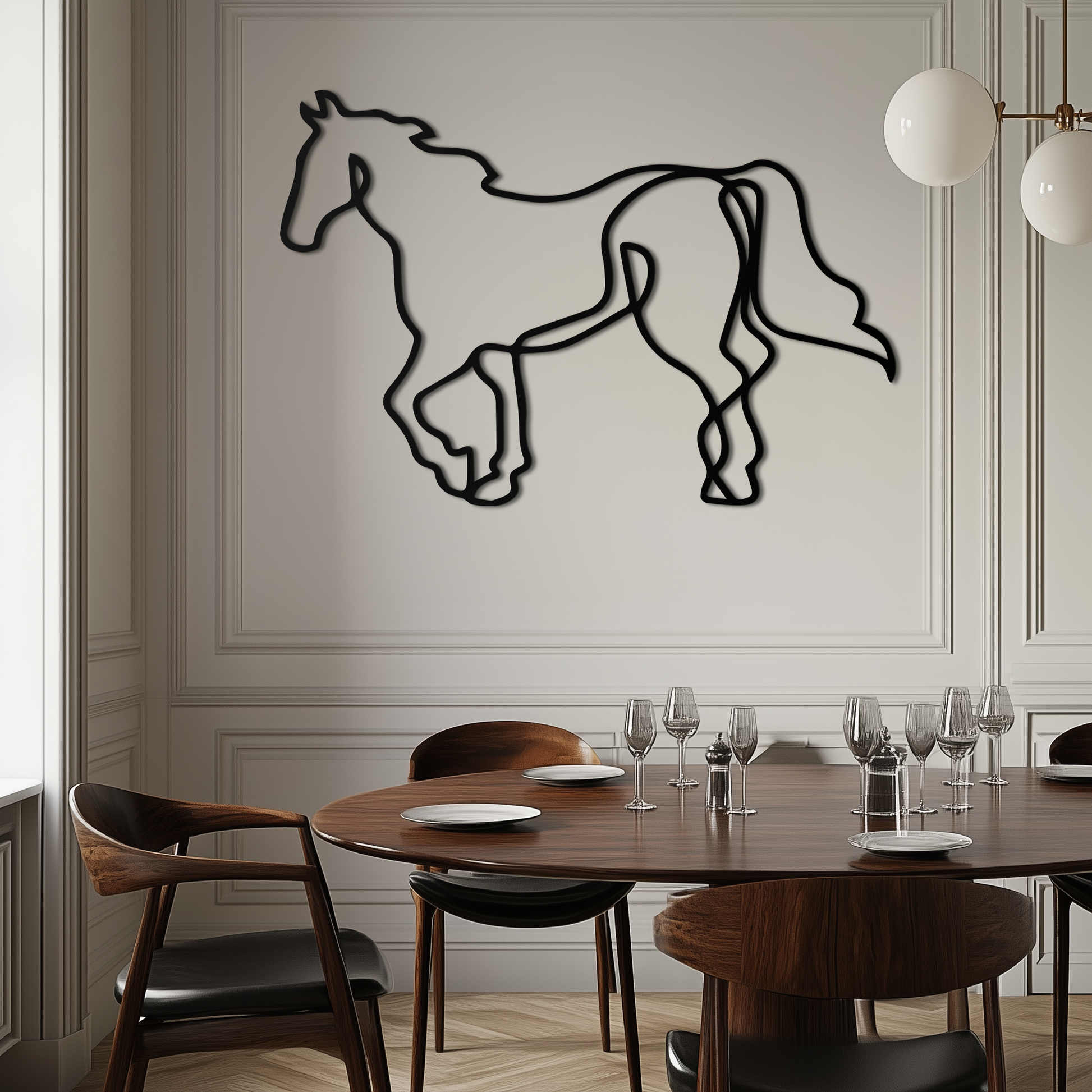 Abstract Horse Metal Wall Art - Minimalist Steel Horse Silhouette - KAF121 - Tampa Home & Garden Store