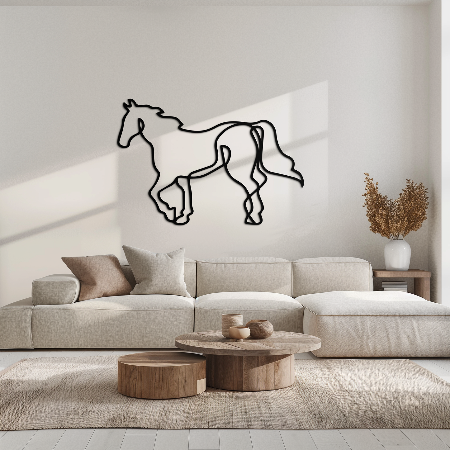 Abstract Horse Metal Wall Art - Minimalist Steel Horse Silhouette - KAF121 - Tampa Home & Garden Store