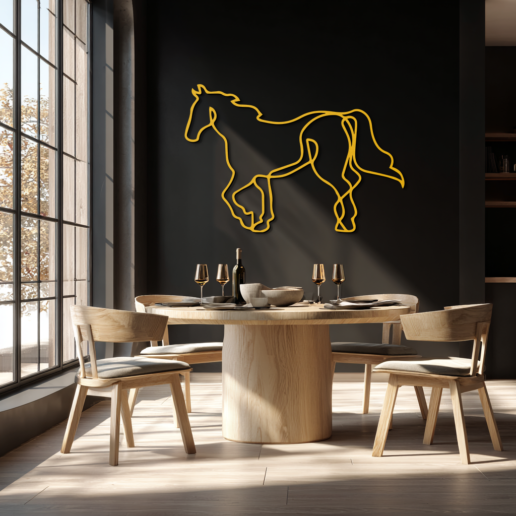 Abstract Horse Metal Wall Art - Minimalist Steel Horse Silhouette - KAF121 - Tampa Home & Garden Store
