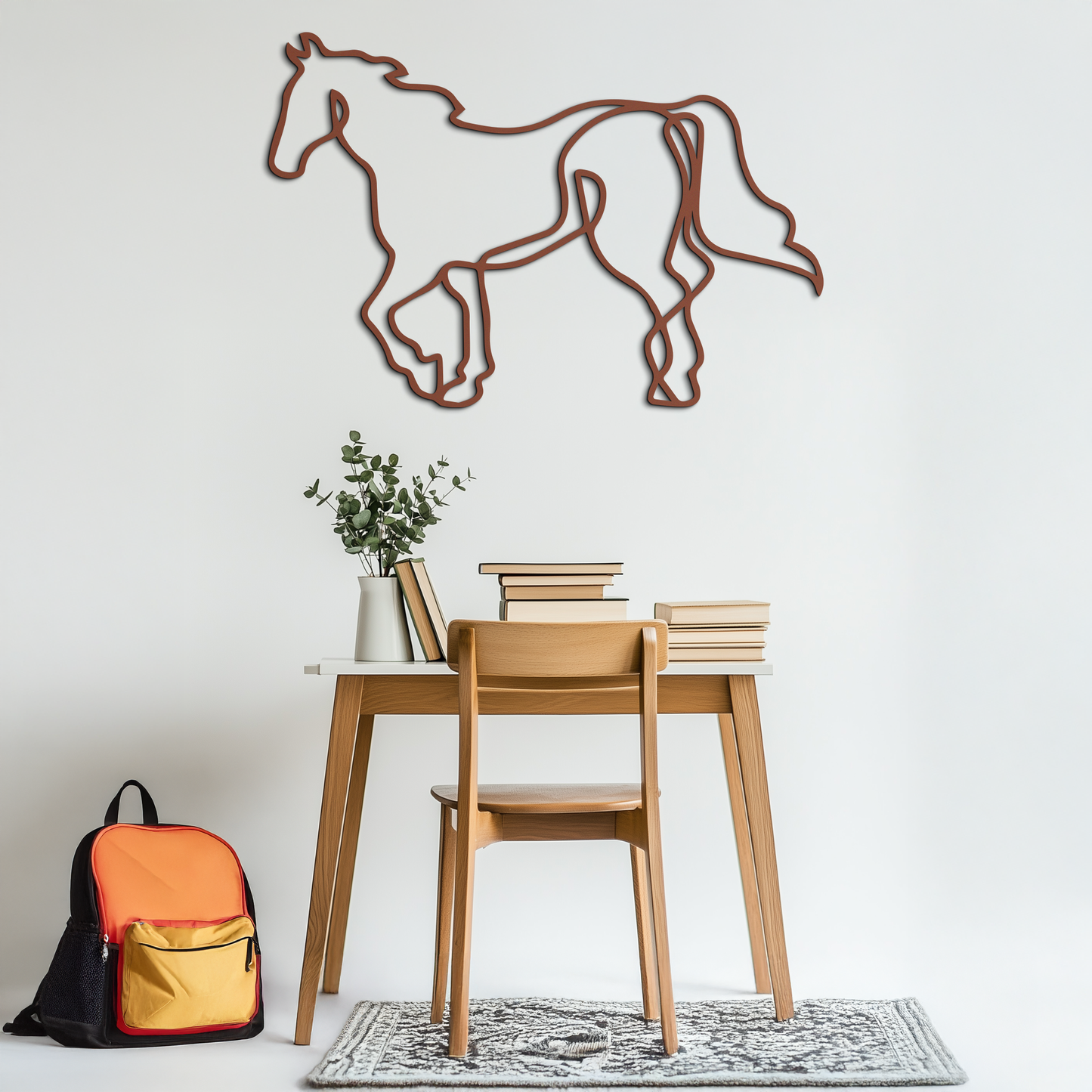 Abstract Horse Metal Wall Art - Minimalist Steel Horse Silhouette - KAF121 - Tampa Home & Garden Store