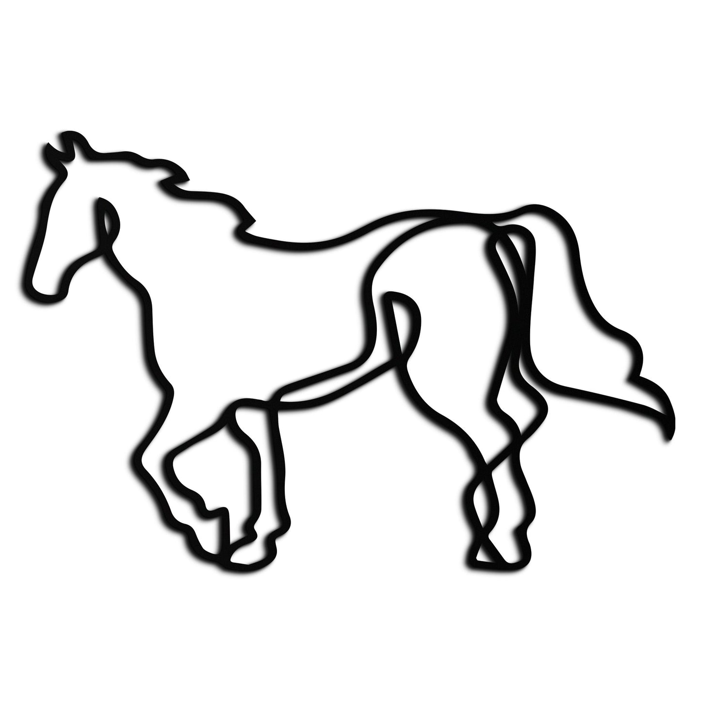 Abstract Horse Metal Wall Art - Minimalist Steel Horse Silhouette - KAF121 - Tampa Home & Garden Store