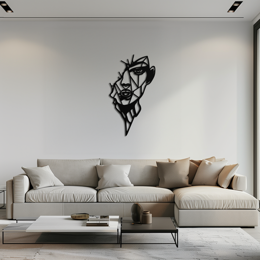 Abstract Line Art Woman Face Metal Wall Art – Modern Feminine Silhouette Decor- KAF650 - Tampa Home & Garden Store