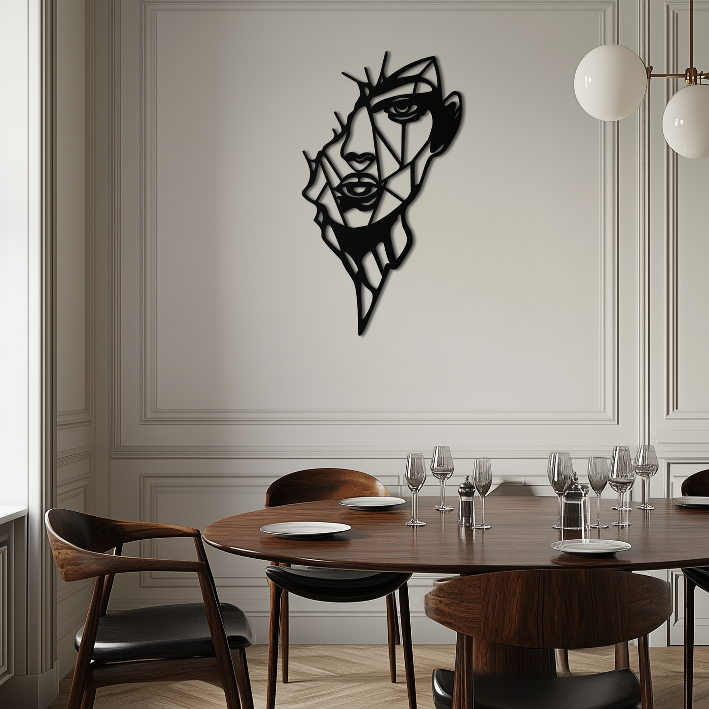 Abstract Line Art Woman Face Metal Wall Art – Modern Feminine Silhouette Decor- KAF650 - Tampa Home & Garden Store