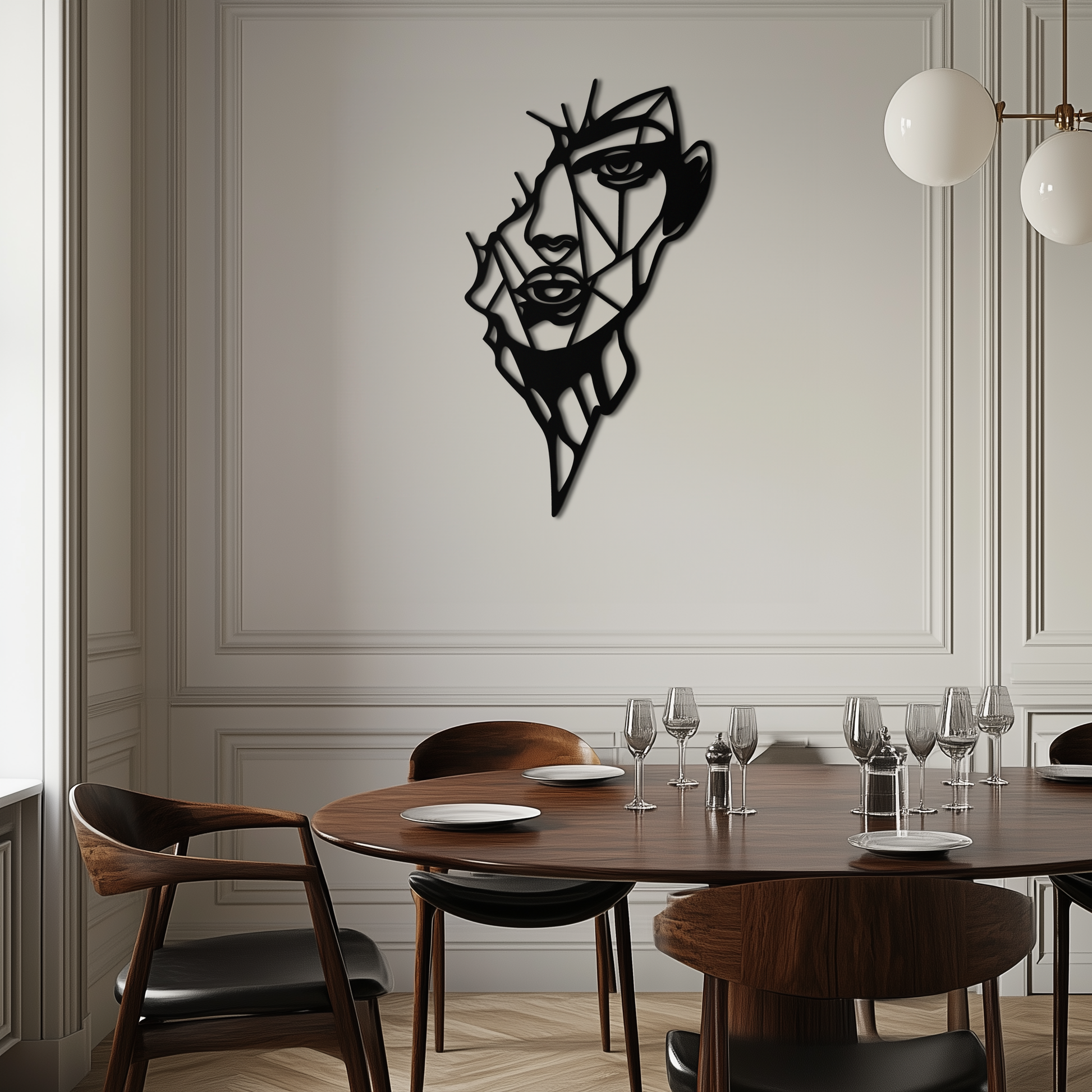 Abstract Line Art Woman Face Metal Wall Art – Modern Feminine Silhouette Decor- KAF650 - Tampa Home & Garden Store