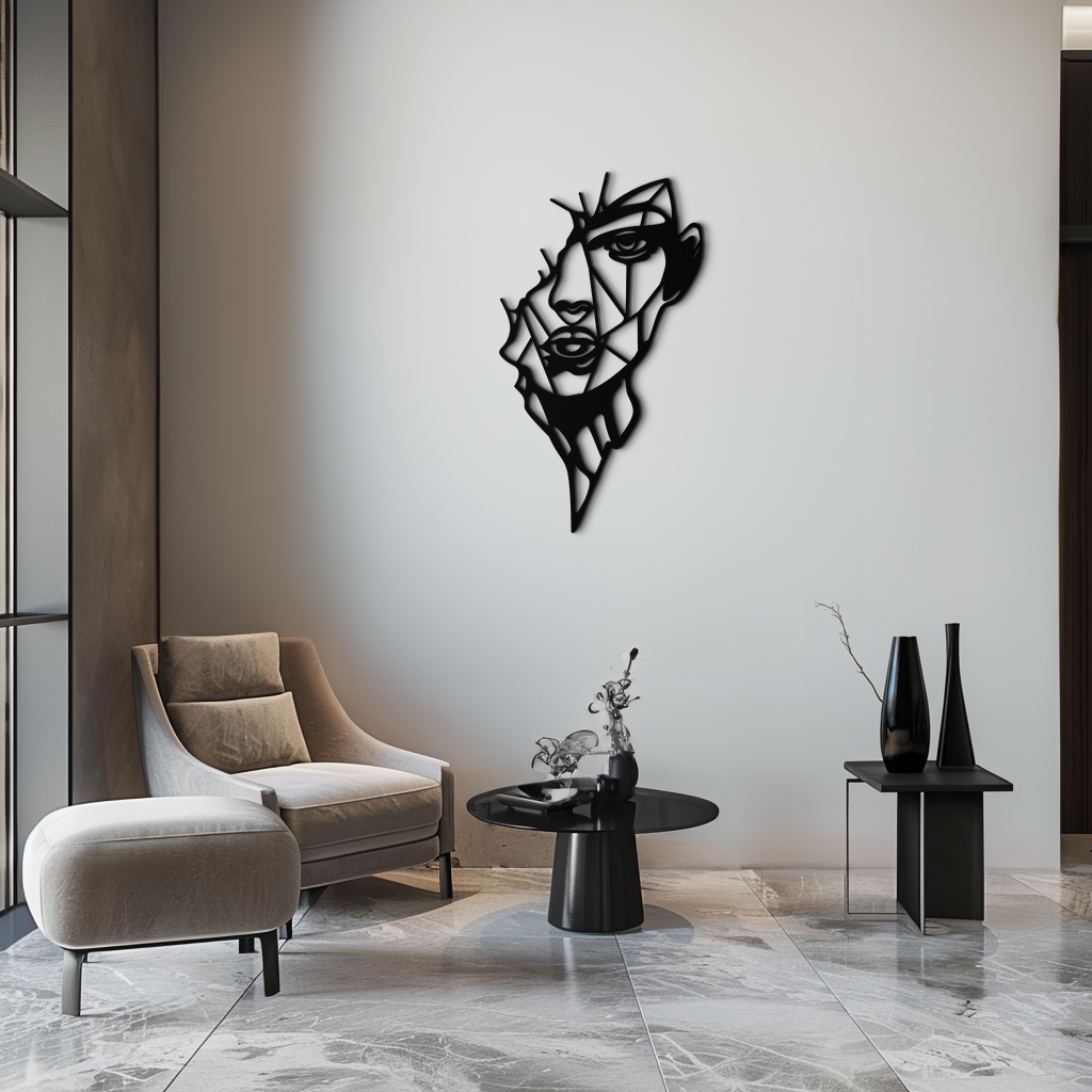 Abstract Line Art Woman Face Metal Wall Art – Modern Feminine Silhouette Decor- KAF650 - Tampa Home & Garden Store