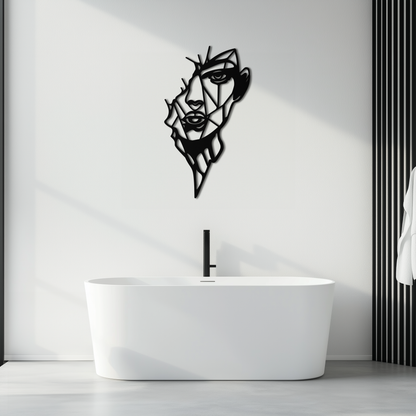 Abstract Line Art Woman Face Metal Wall Art – Modern Feminine Silhouette Decor- KAF650 - Tampa Home & Garden Store