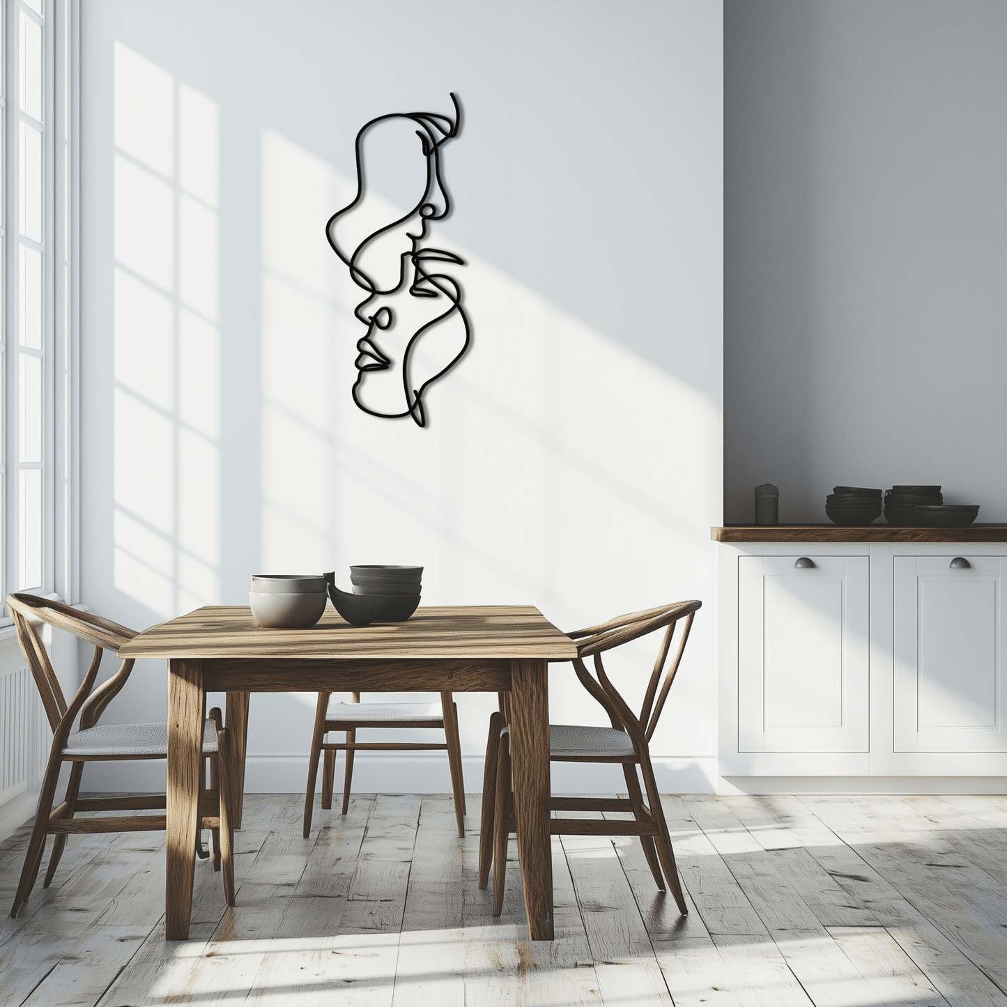 Abstract Lovers Metal Wall Art - Modern Minimalist Line Art - KAF031 - Tampa Home & Garden Store