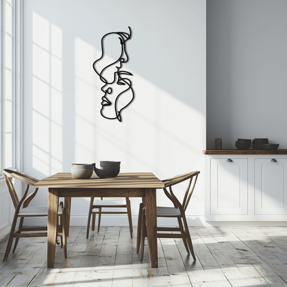 Abstract Lovers Metal Wall Art - Modern Minimalist Line Art - KAF031 - Tampa Home & Garden Store