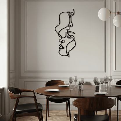 Abstract Lovers Metal Wall Art - Modern Minimalist Line Art - KAF031 - Tampa Home & Garden Store