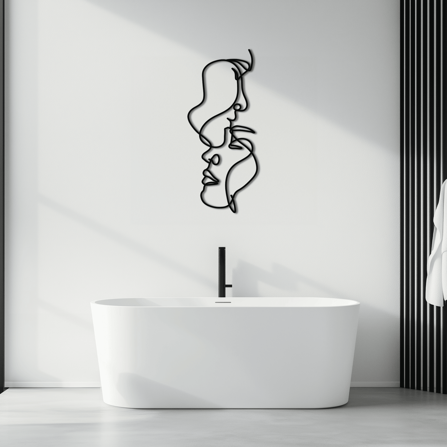 Abstract Lovers Metal Wall Art - Modern Minimalist Line Art - KAF031 - Tampa Home & Garden Store