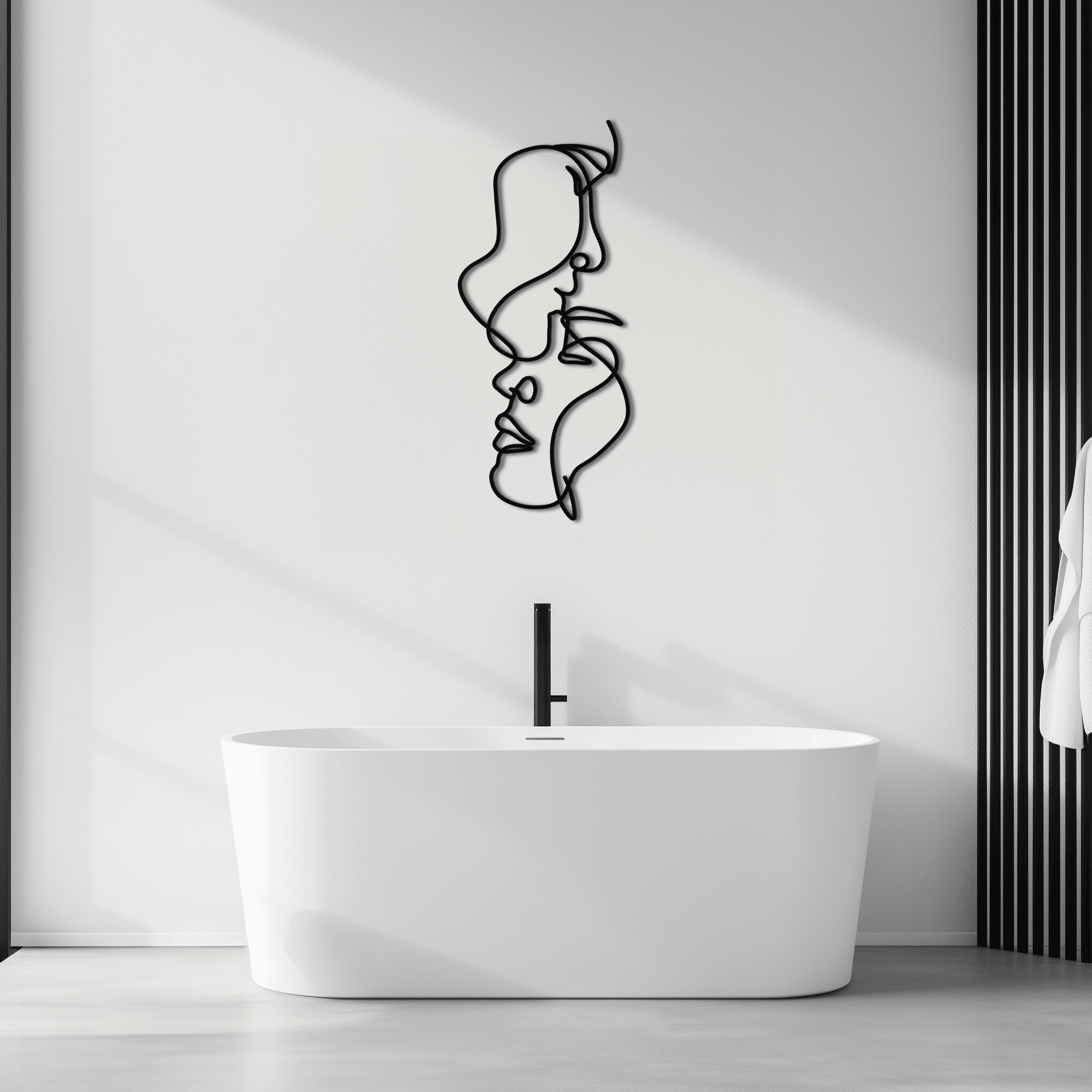 Abstract Lovers Metal Wall Art - Modern Minimalist Line Art - KAF031 - Tampa Home & Garden Store