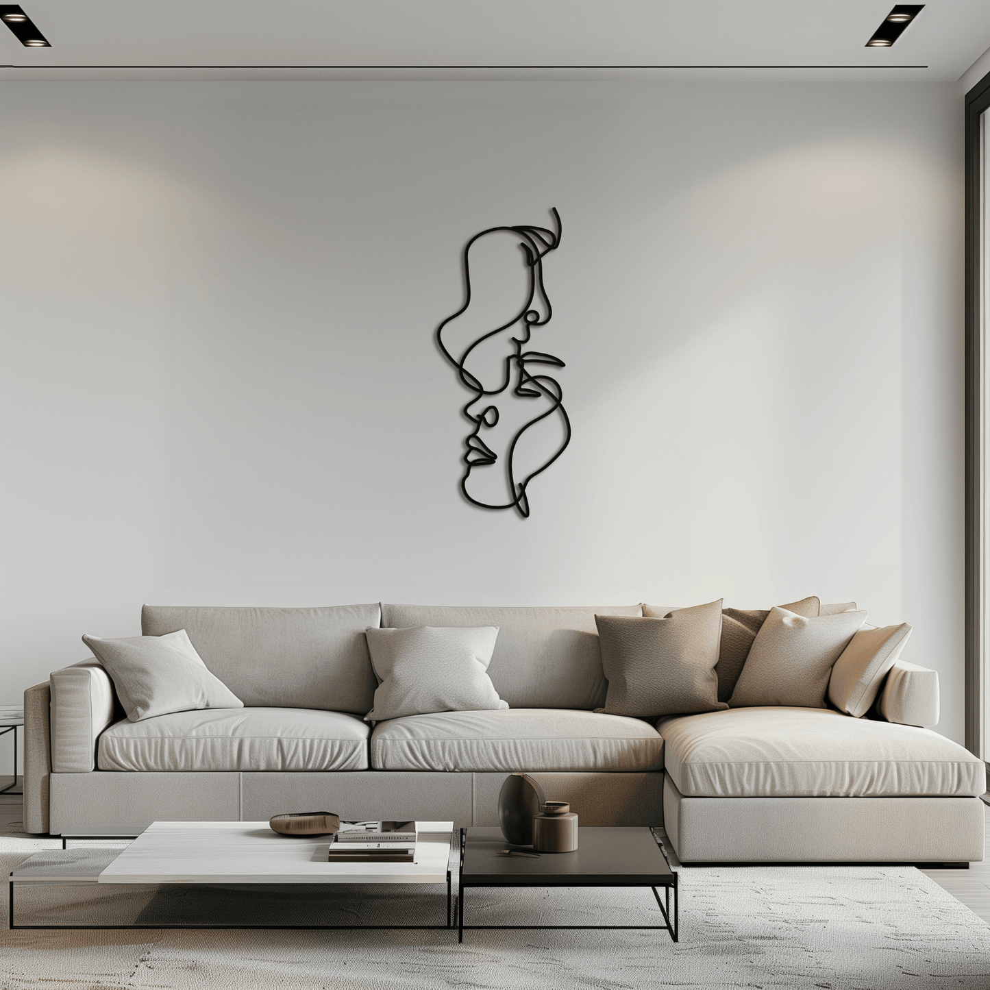 Abstract Lovers Metal Wall Art - Modern Minimalist Line Art - KAF031 - Tampa Home & Garden Store