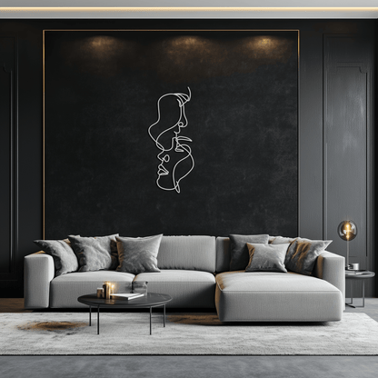Abstract Lovers Metal Wall Art - Modern Minimalist Line Art - KAF031 - Tampa Home & Garden Store