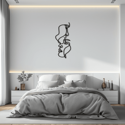 Abstract Lovers Metal Wall Art - Modern Minimalist Line Art - KAF031 - Tampa Home & Garden Store