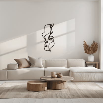 Abstract Lovers Metal Wall Art - Modern Minimalist Line Art - KAF031 - Tampa Home & Garden Store