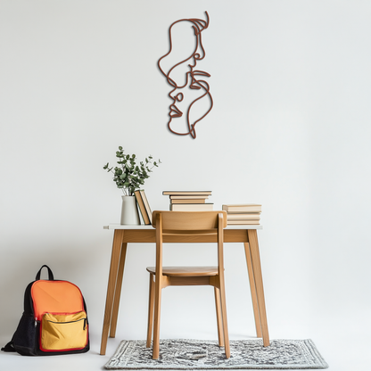 Abstract Lovers Metal Wall Art - Modern Minimalist Line Art - KAF031 - Tampa Home & Garden Store