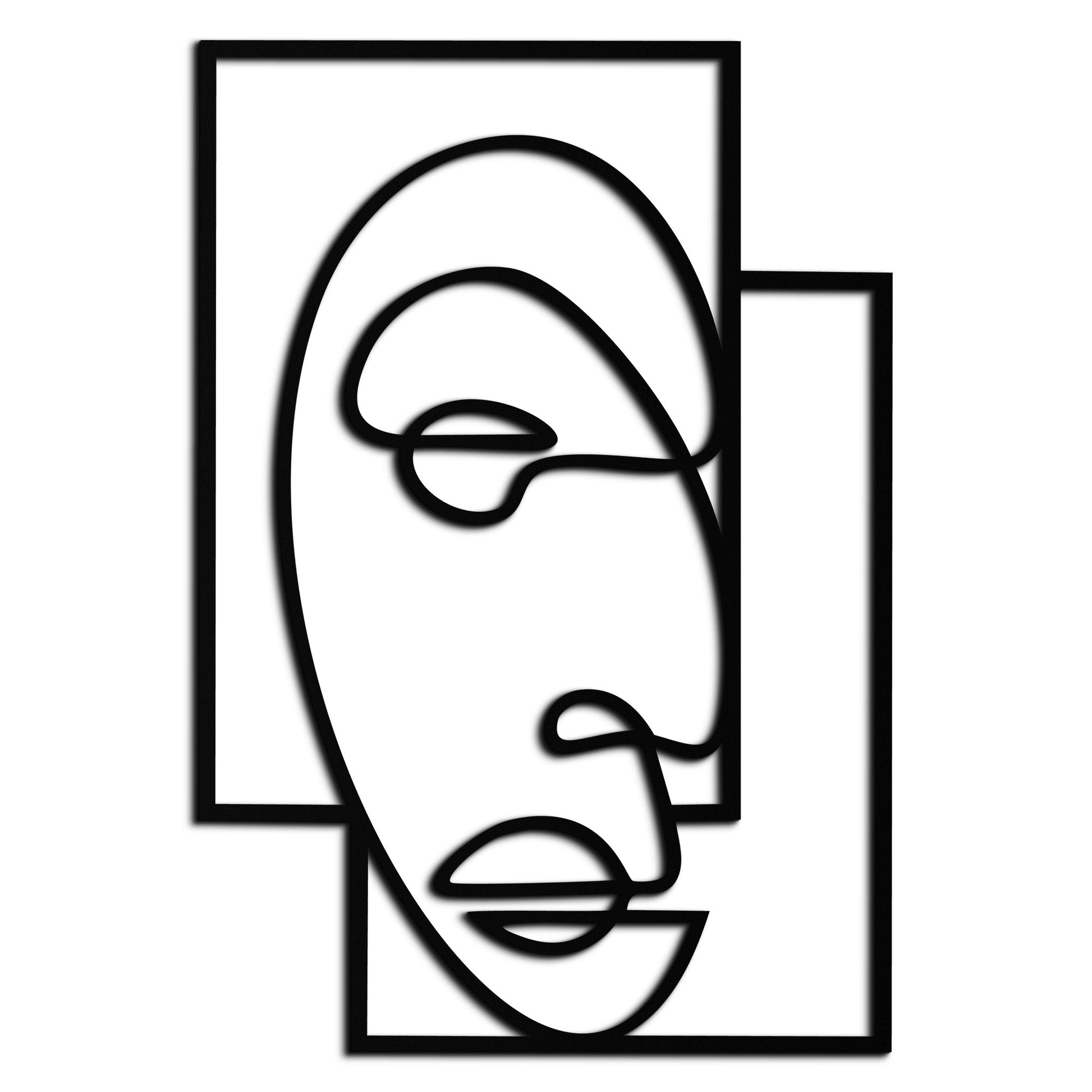 Abstract Minimalist Face Metal Wall Art – Modern Geometric Line Art - KAF064 - Tampa Home & Garden Store