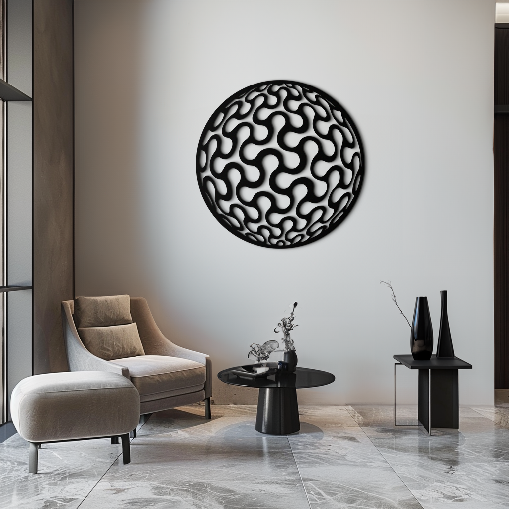 Abstract Sphere Pattern Metal Wall Art – Modern Round Geometric Decor for Home or Office - KAF585 - Tampa Home & Garden Store