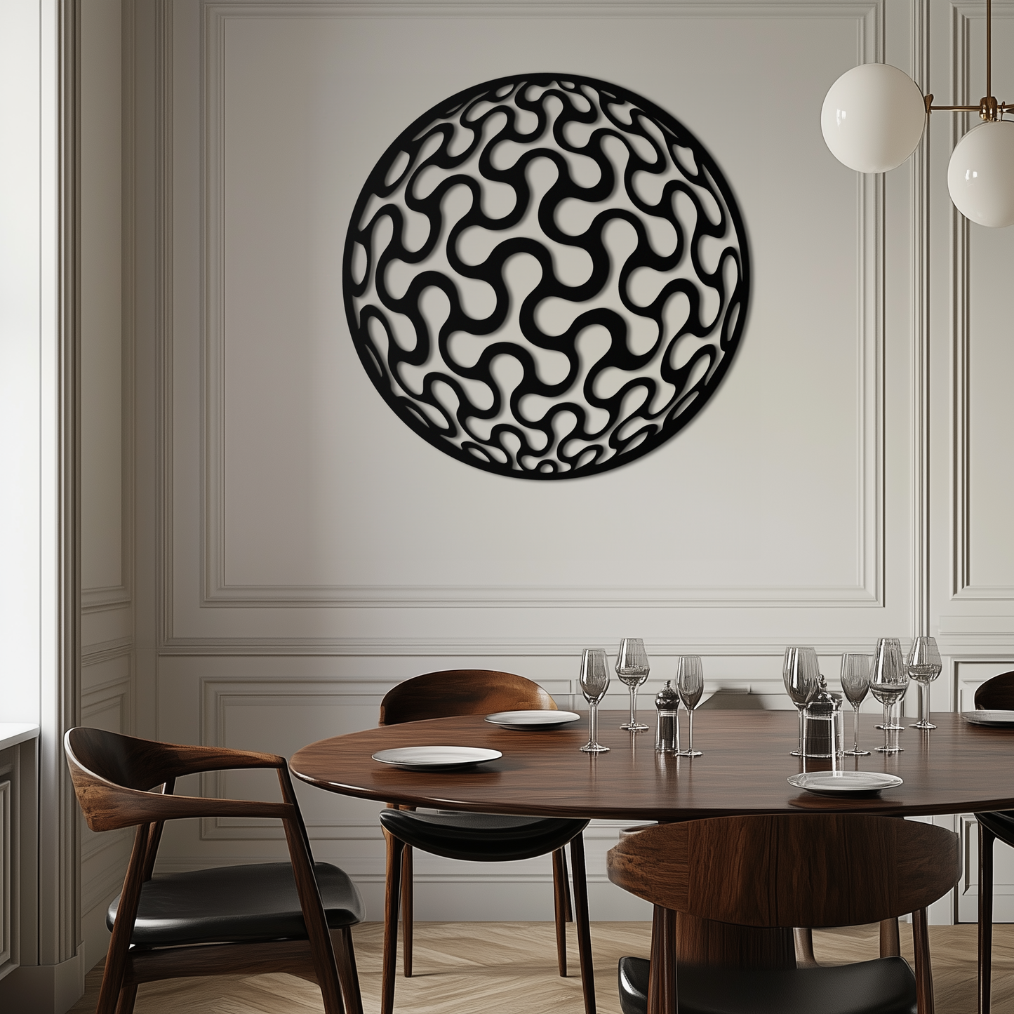 Abstract Sphere Pattern Metal Wall Art – Modern Round Geometric Decor for Home or Office - KAF585 - Tampa Home & Garden Store