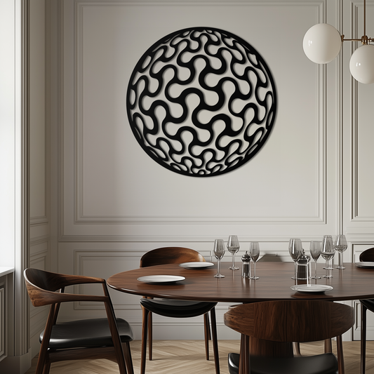 Abstract Sphere Pattern Metal Wall Art – Modern Round Geometric Decor for Home or Office - KAF585 - Tampa Home & Garden Store