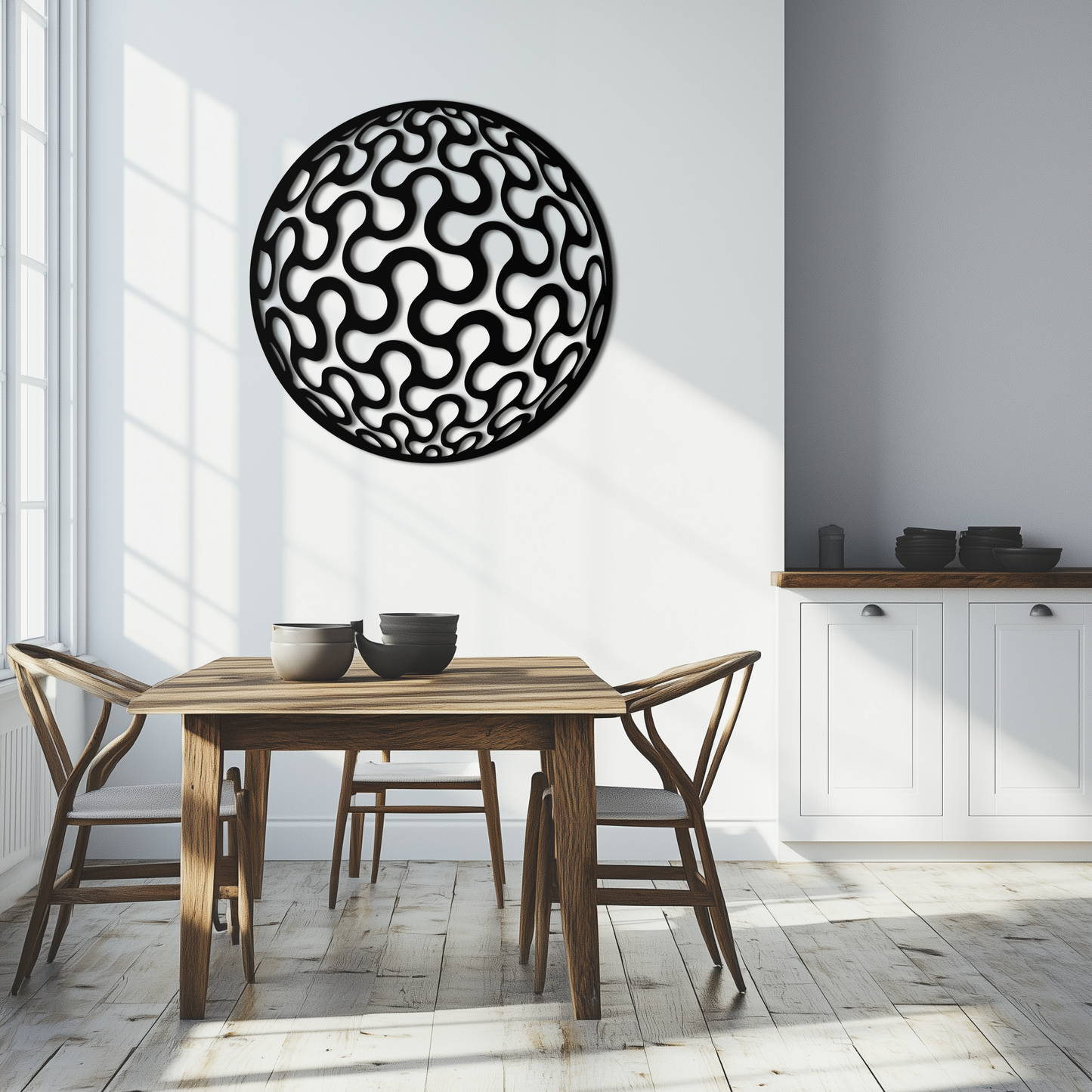 Abstract Sphere Pattern Metal Wall Art – Modern Round Geometric Decor for Home or Office - KAF585 - Tampa Home & Garden Store