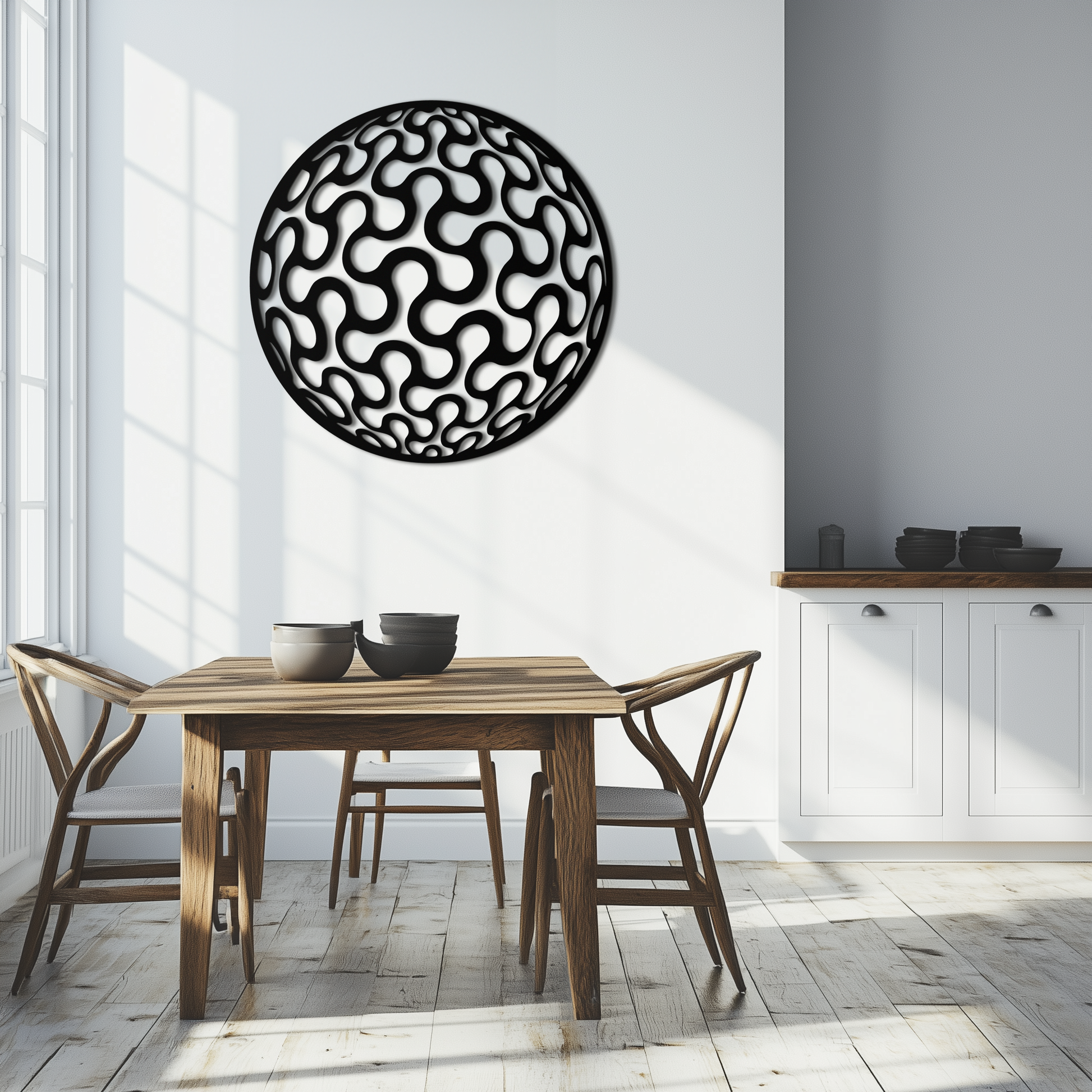 Abstract Sphere Pattern Metal Wall Art – Modern Round Geometric Decor for Home or Office - KAF585 - Tampa Home & Garden Store