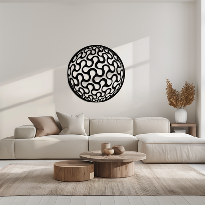 Abstract Sphere Pattern Metal Wall Art – Modern Round Geometric Decor for Home or Office - KAF585 - Tampa Home & Garden Store