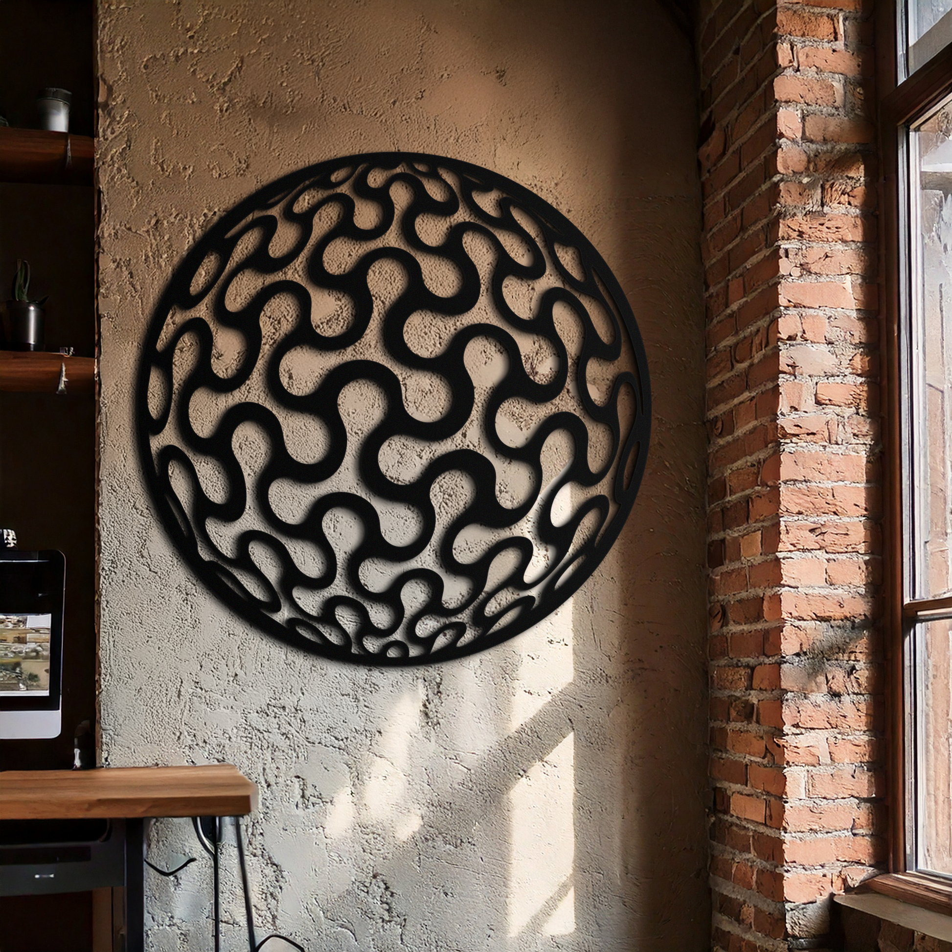 Abstract Sphere Pattern Metal Wall Art – Modern Round Geometric Decor for Home or Office - KAF585 - Tampa Home & Garden Store