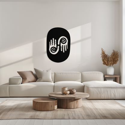 Abstract Spiral Hands Metal Wall Art – Mystical Black Steel Decor with Spiraled Palm Silhouette for Modern Interiors- KAF421 - Tampa Home & Garden Store