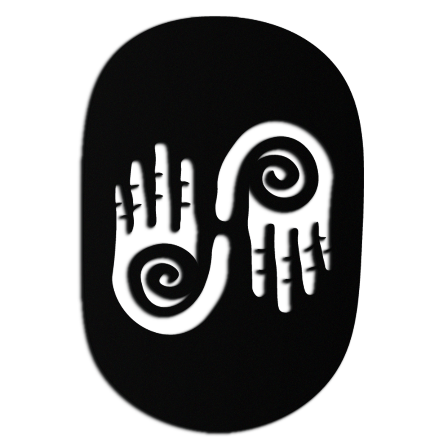 Abstract Spiral Hands Metal Wall Art – Mystical Black Steel Decor with Spiraled Palm Silhouette for Modern Interiors- KAF421 - Tampa Home & Garden Store