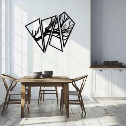 Abstract Tree Branch Metal Wall Art - Modern Geometric Steel Decor - KAF088 - Tampa Home & Garden Store