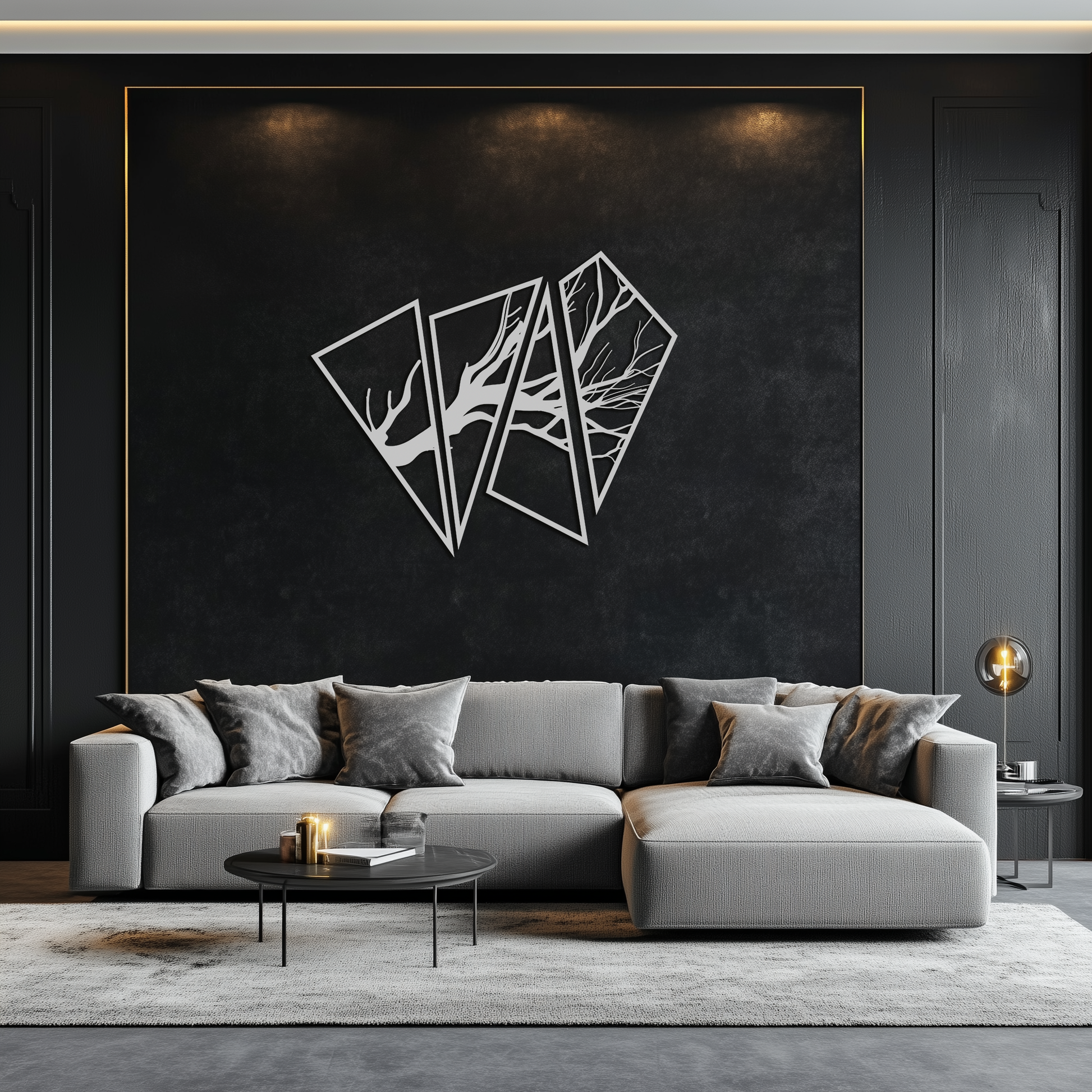 Abstract Tree Branch Metal Wall Art - Modern Geometric Steel Decor - KAF088 - Tampa Home & Garden Store