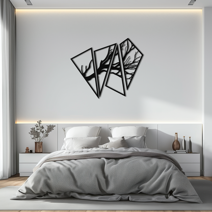 Abstract Tree Branch Metal Wall Art - Modern Geometric Steel Decor - KAF088 - Tampa Home & Garden Store