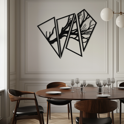 Abstract Tree Branch Metal Wall Art - Modern Geometric Steel Decor - KAF088 - Tampa Home & Garden Store