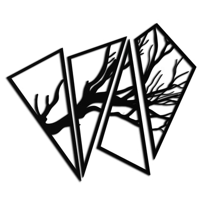 Abstract Tree Branch Metal Wall Art - Modern Geometric Steel Decor - KAF088 - Tampa Home & Garden Store
