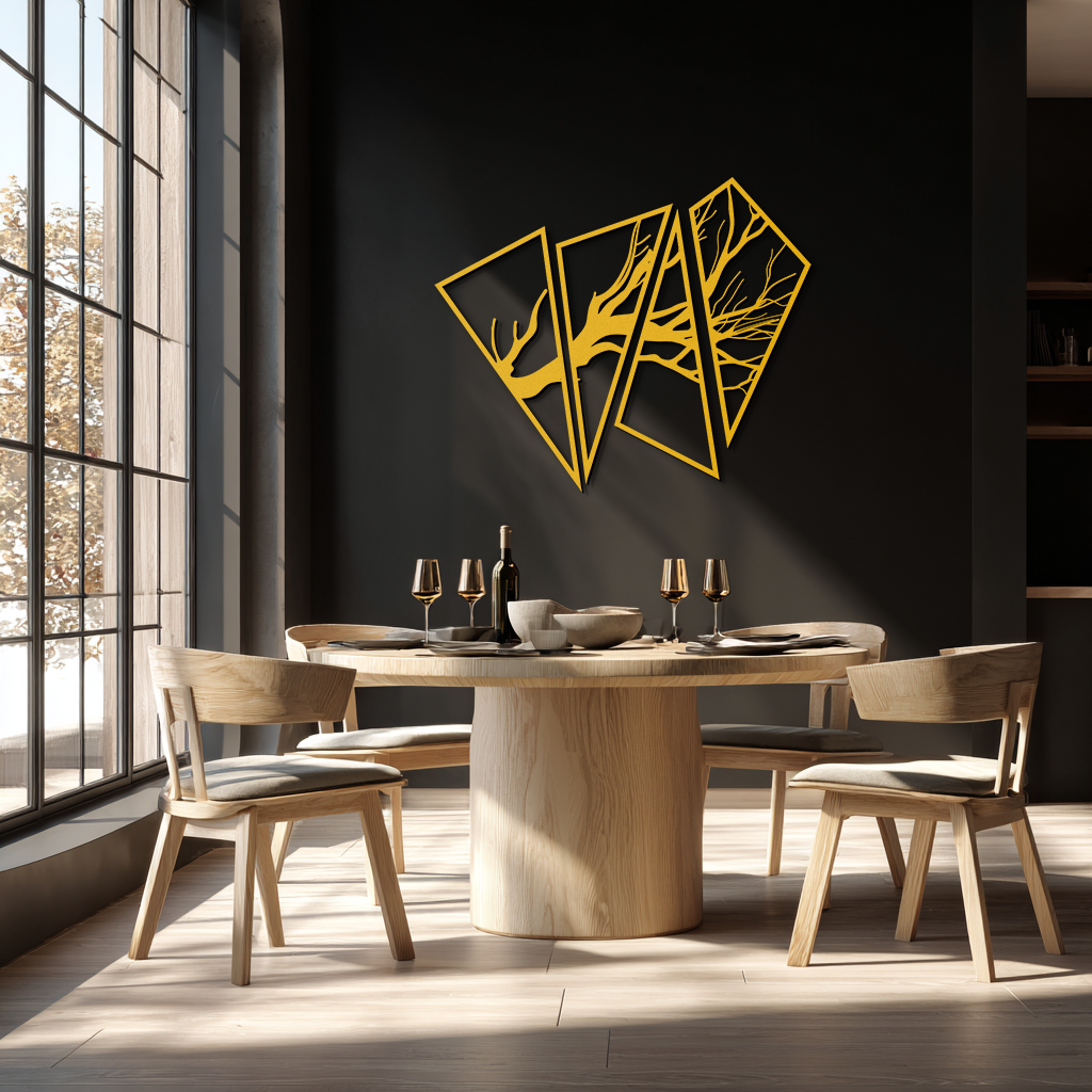 Abstract Tree Branch Metal Wall Art - Modern Geometric Steel Decor - KAF088 - Tampa Home & Garden Store