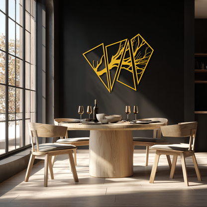 Abstract Tree Branch Metal Wall Art - Modern Geometric Steel Decor - KAF088 - Tampa Home & Garden Store