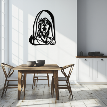 Abstract Tribal Woman Metal Wall Art – Modern Black Silhouette Home Decor- KAF559 - Tampa Home & Garden Store