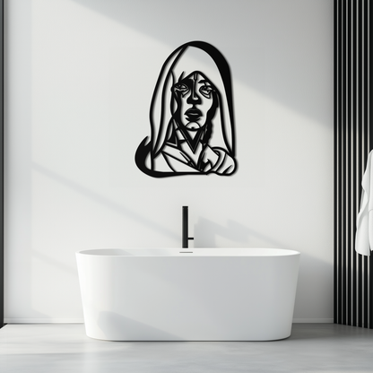 Abstract Tribal Woman Metal Wall Art – Modern Black Silhouette Home Decor- KAF559 - Tampa Home & Garden Store