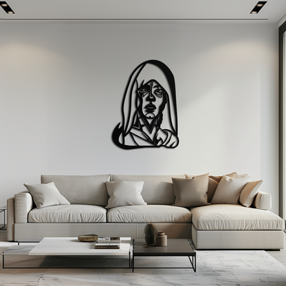 Abstract Tribal Woman Metal Wall Art – Modern Black Silhouette Home Decor- KAF559 - Tampa Home & Garden Store