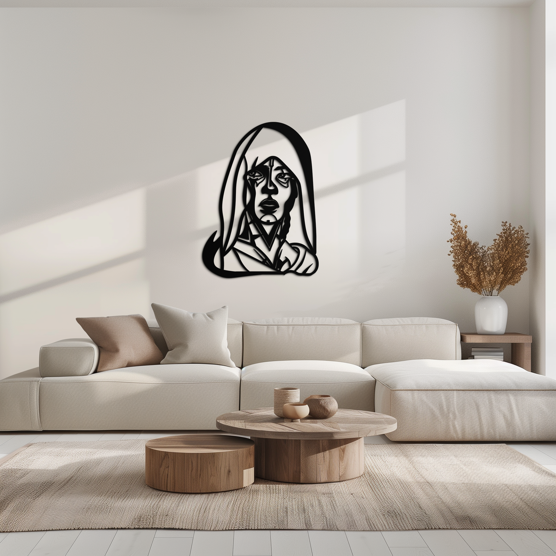 Abstract Tribal Woman Metal Wall Art – Modern Black Silhouette Home Decor- KAF559 - Tampa Home & Garden Store