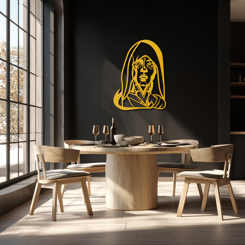 Abstract Tribal Woman Metal Wall Art – Modern Black Silhouette Home Decor- KAF559 - Tampa Home & Garden Store