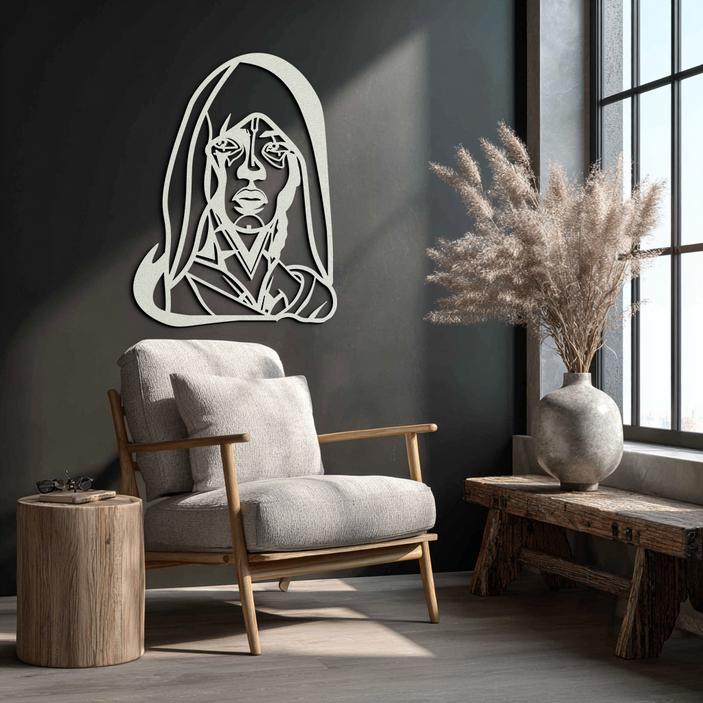 Abstract Tribal Woman Metal Wall Art – Modern Black Silhouette Home Decor- KAF559 - Tampa Home & Garden Store